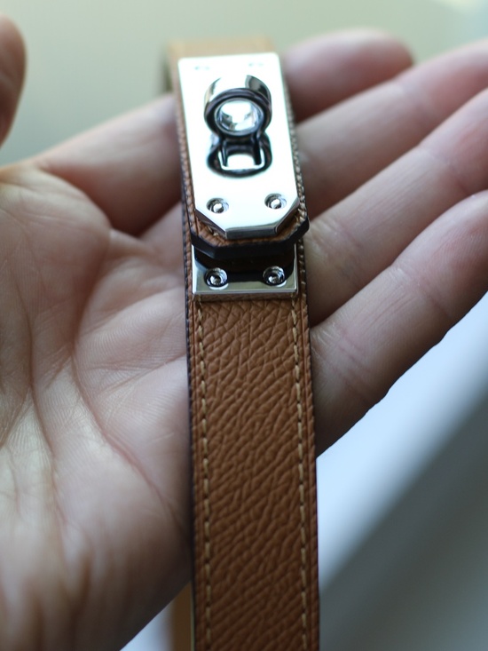 Vera Pelle Tan Leather Belt with Silver Tone Buckle main image 12